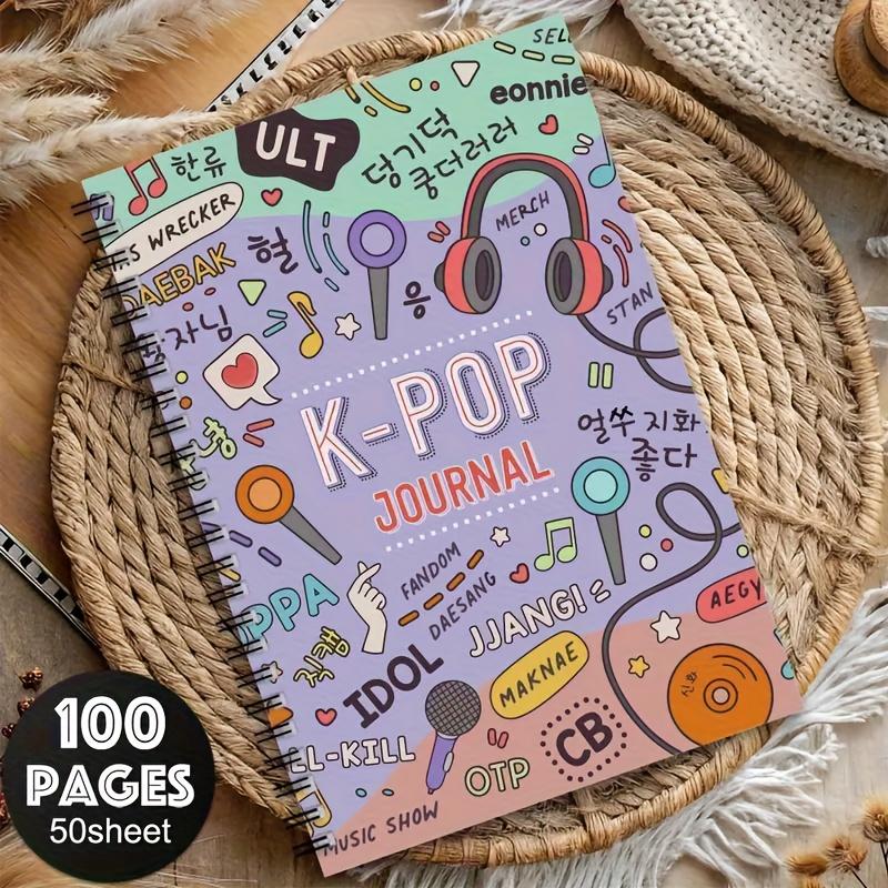 A K Pop Spiral Notebook, 100 Pages K Drama Journal with Vibrant Designs, Ideal Gift for Fans, Friends, Sisters, Perfect for School, Work, Travel