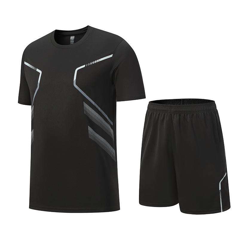 Men's Quick-Dry Short-Sleeve Sportswear Set for Summer Running and Fitness