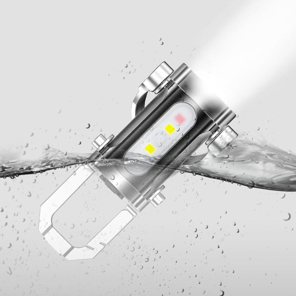 Mini Flashlight Multifunctional Pocket Flashlight USB Rechargeable Ultralight Camping Flashlight for Outdoor Emergency