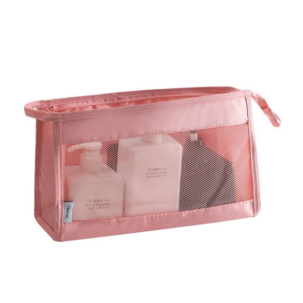 Foldable Mesh Makeup Organizer Hanging Toiletry Bag Large Capacity Wash Bag  Brushes