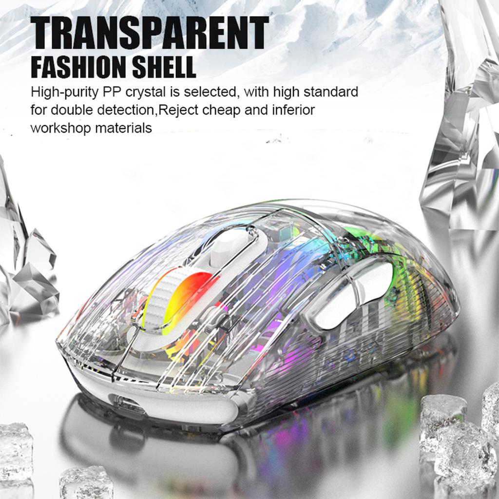XYH20 Mouse BT5.0 2.4G Wireless Mouse 3-mode  2.4G Wireless BT5.0&USB Wired Transparent RGB