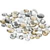 Glue-on Stones - Rhinestones - Gold and Silver - 360 Pcs - 6 To 12 Mm - Mixed