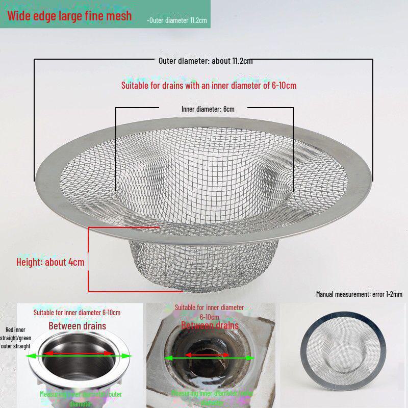 

Фильтр для слива воды из нержавеющей стали (5/7/9/11см) для остатков риса 11cm straw hat filter