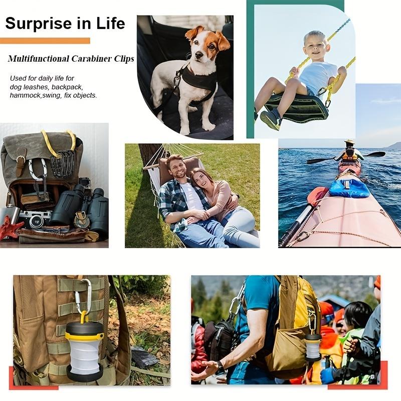 2pcs/ 4pcs D-type Carabiner, Durable Locking Clip, Heavy Metal Buckle for Outdoor Camping, Hiking