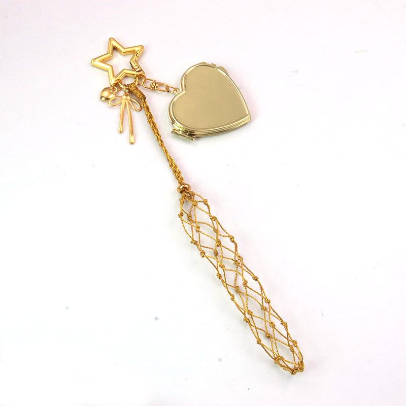 Original Hand-Woven Net Bag Charm Keychain: Stylish Lipstick Holder