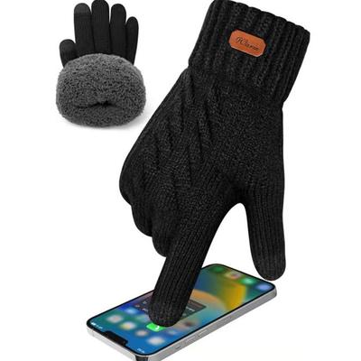 Touch Screen Knitted Gloves Autumn and Winter Men's Cycling Driving Piled Thickened Student Cold-proof Warm Gloves