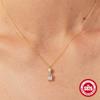 Collier Diamant Carré Argent S925 Femme Simple Géométrique Carré Zircon Super Flash Chaîne Clavicule Port Quotidien