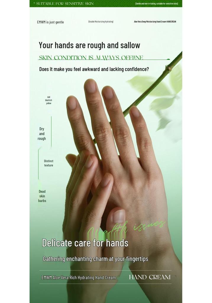 EMWM 300ml Aloe Vera Tief Feuchtigkeitsspendende Handcreme & Körperlotion - Originalprodukt