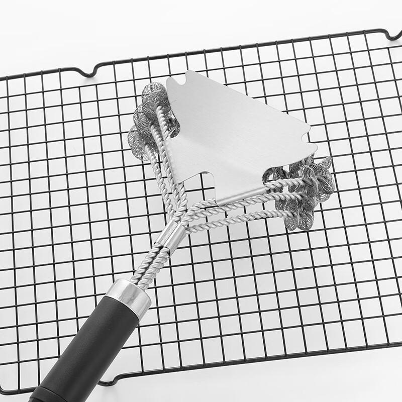 ZISIZ 17-inch Stainless Steel BBQ Grill Brush with Scraper