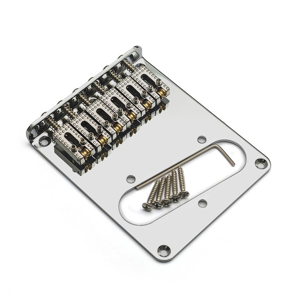 6 String Fixed Bridge Electric Bass Bridge Adjustable String Bass Bridge Bass Hardware Metal Texture for Electric Bass