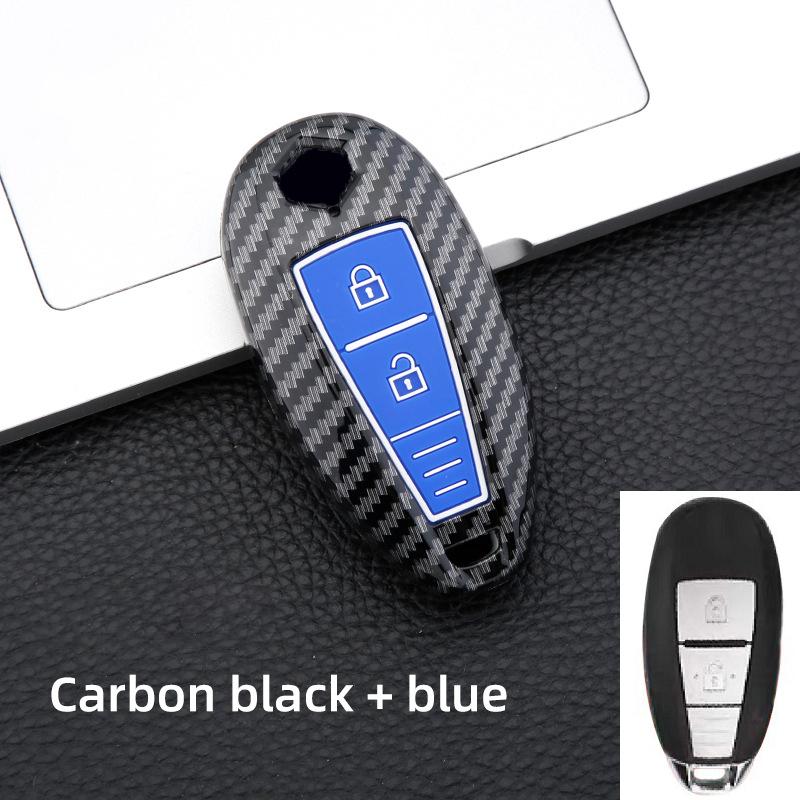 Abs Carbon Car Smart Key Cover Case Bag Protector Keychain For Suzuki Baleno Ertiga Ciaz Ignis Kizashi Swift Sx4 S-Cross Vitars
