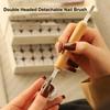 1Set Nail Polish Brush With Double Head Pen Wooden Rod Can Replacement Nail Brush Liquid Applicators Manicure Tools