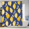 Yellow Lemon Shower Curtain Blue Printed Fabric Waterproof Bathroom Decoration Home Decor Customizable Size