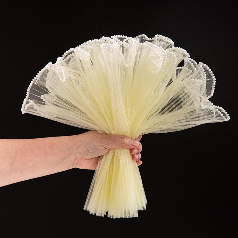 Färska Blommor Pärl Våg Garn Nät - Bukettinslagning & Blomsterbutiks Material