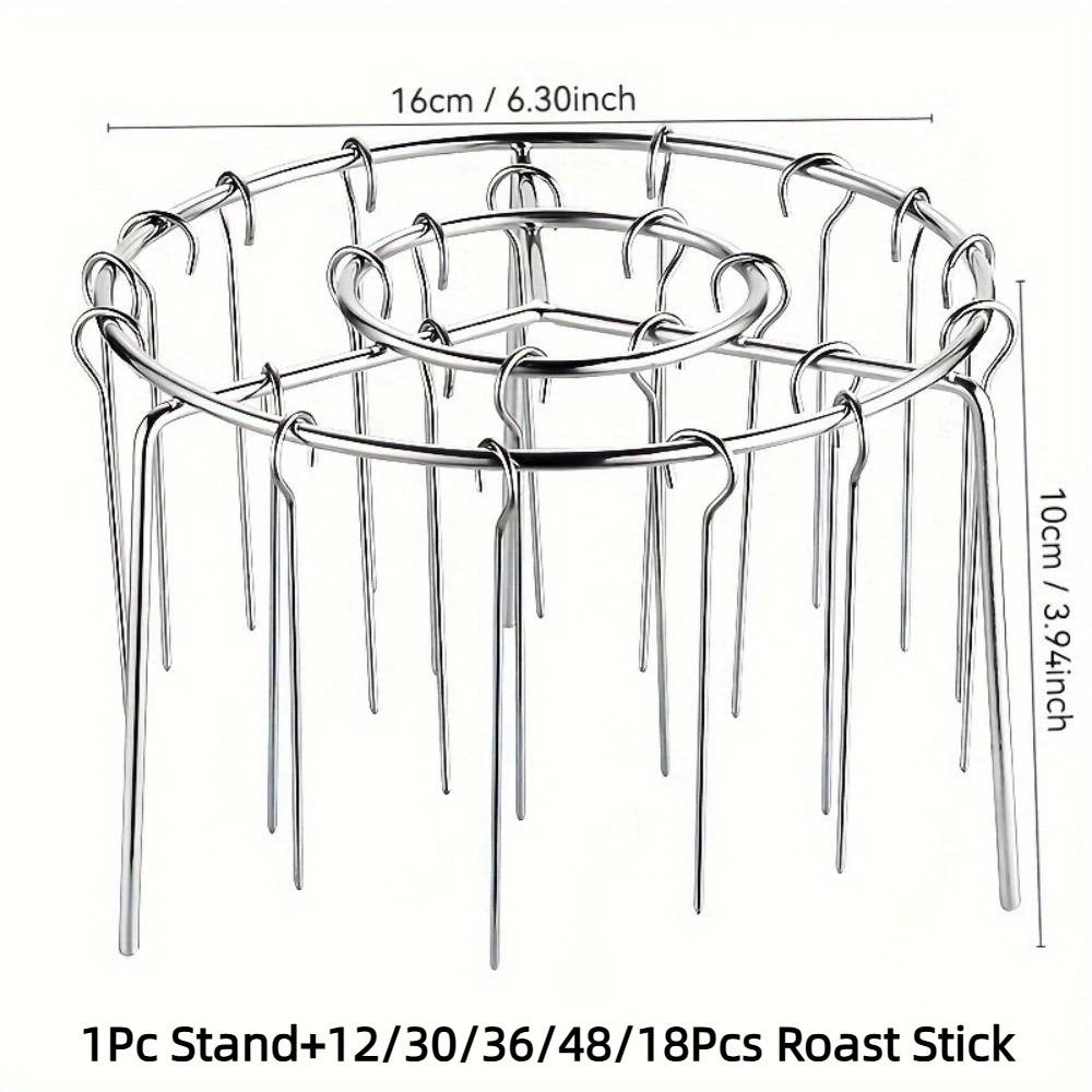 Stainless Steel Air Fryer Skewer Stand Heat-Resistant Barbecue Skewer Bracket Home Kitchen