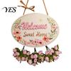 Soft Color Door Number Plate Welcome Sign for Front Door, Entrance Plate, Pastoral Rustic House Wooden Hanging Plaque Home Outdoor Wall Decor Textured