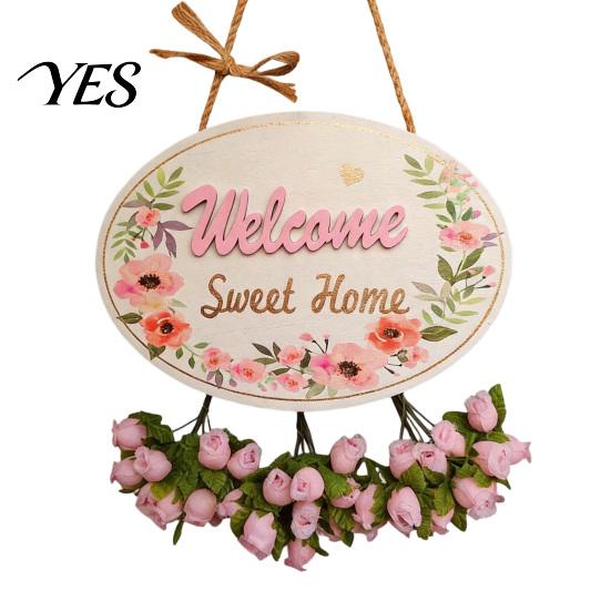 Soft Color Door Number Plate Welcome Sign for Front Door, Entrance Plate, Pastoral Rustic House Wooden Hanging Plaque Home Outdoor Wall Decor Textured