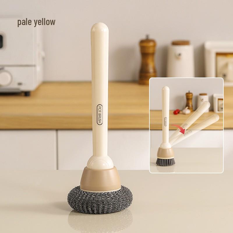 Long-Handle Rotatable Pot and Pan Cleaning Brush – Oil-Repellent, Multi-Functional, and Safe for Non-Stick Surfaces.