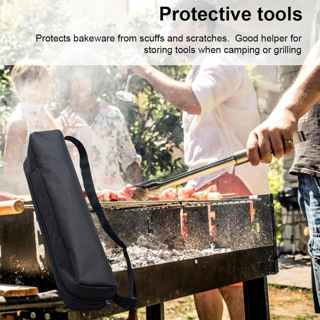 Oxford Cloth Grill Utensil Storage BBQ Tools Barbecue Bag for Outdoor Barbecue Foldable Grilling Bag for Camping Trips
