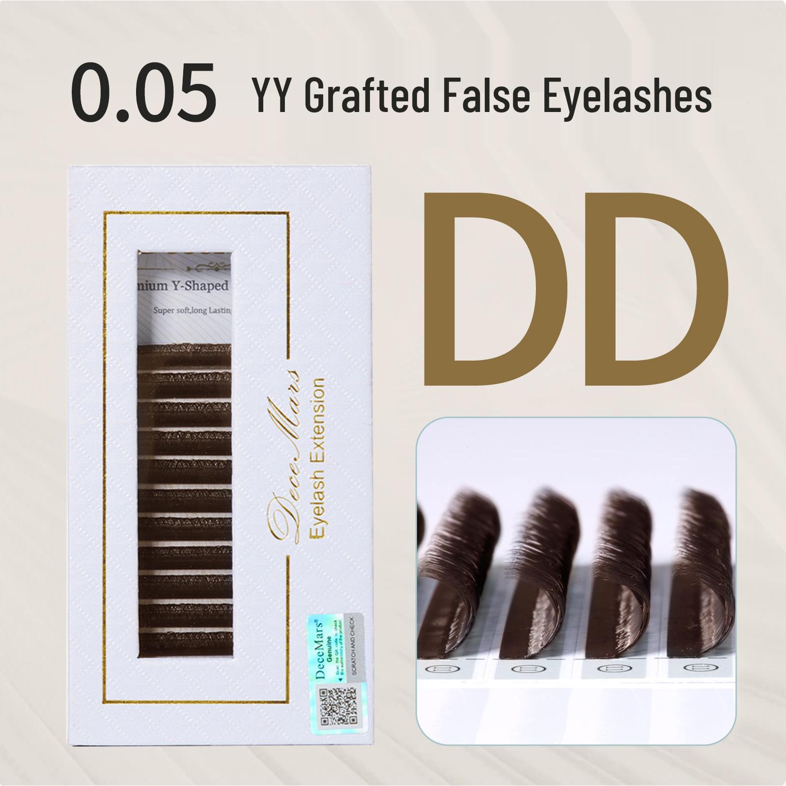 

DeceMars Y-Shaped Brown Grafted Eyelashes - Natural, Thick, Soft, Non-Separating Roots 9mm