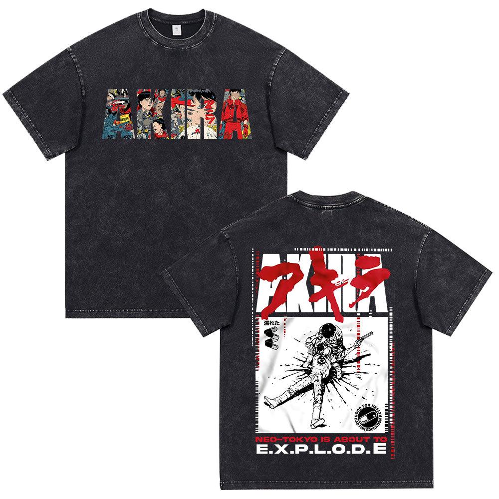 Anime Akira Vintage Washed T Shirt 90s Science Fiction Movie