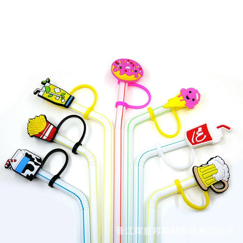 Cartoon Reusable Dust-proof Kitchen Tool Cup Accessory Splash Proof Plugs Straw Plug Tips Cover Drinking Dust Cap