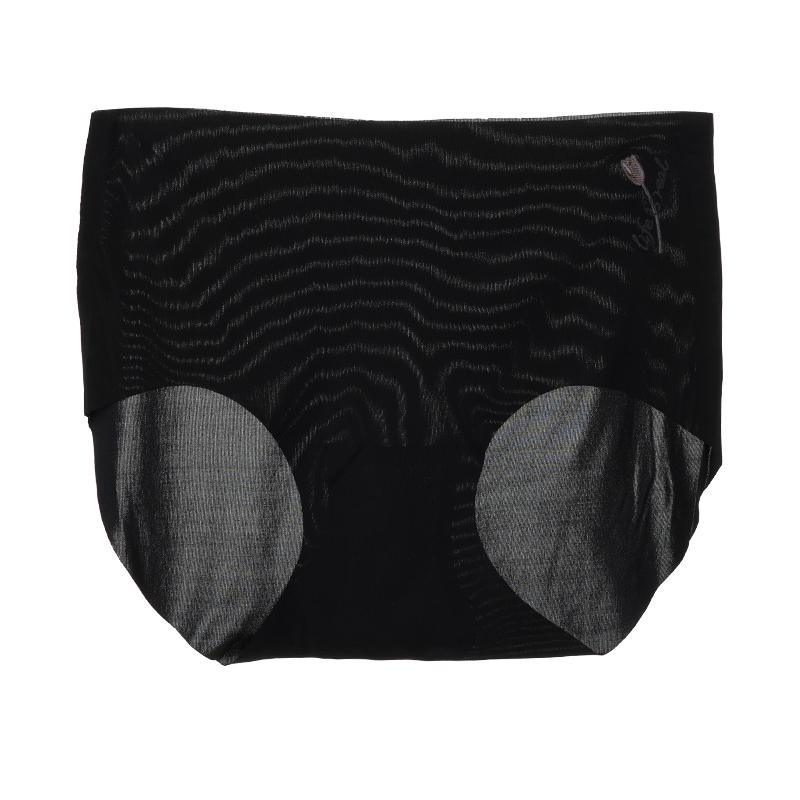 

Простые ультратонкие женские трусы телесного цвета, бесшовное нижнее белье, дышащие хлопковые трусики-тюльпаны со средней и высокой талией XL чёрный