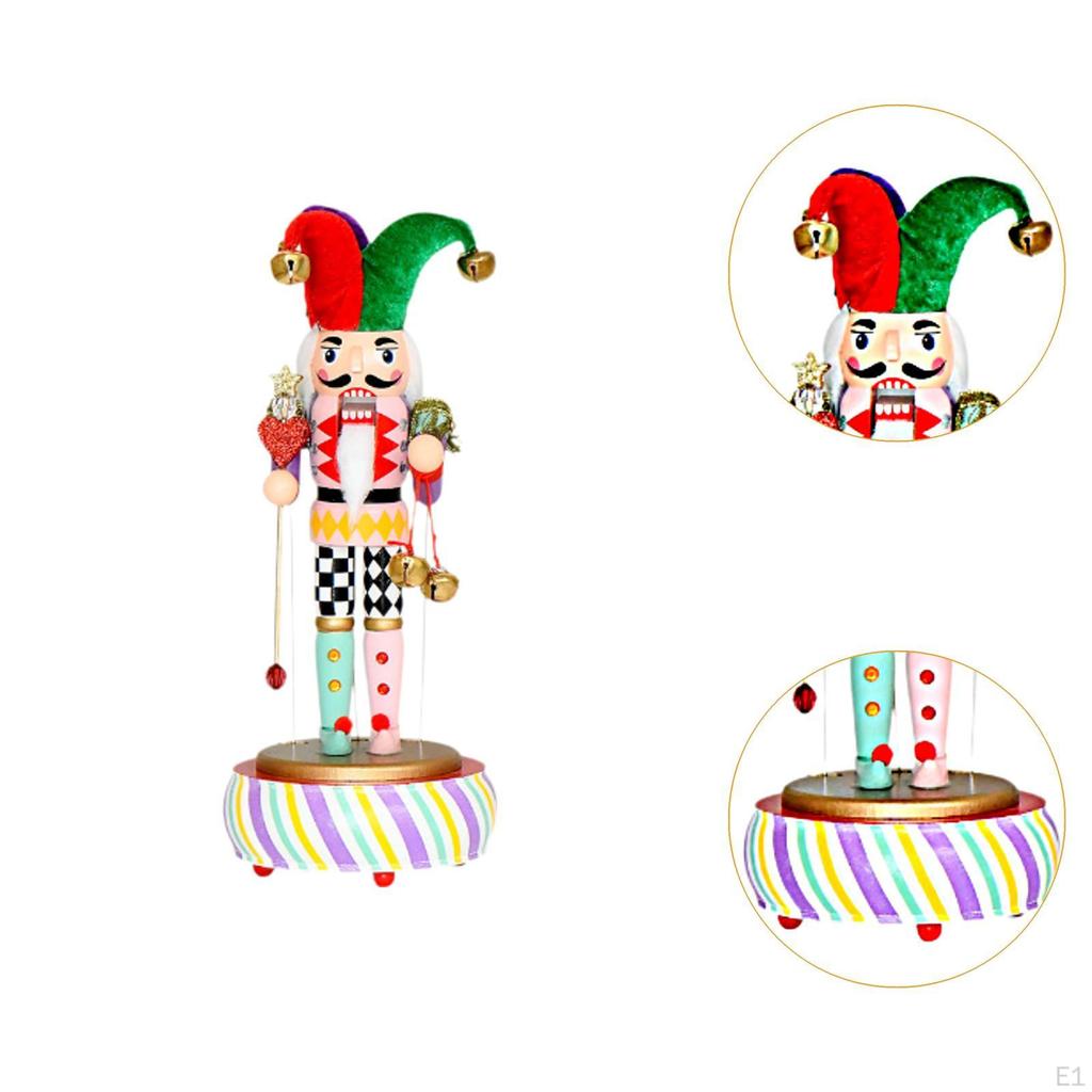 Clown Dancer Nutcracker with Music Box Home Accent Table Ornament Moving His Arms for
