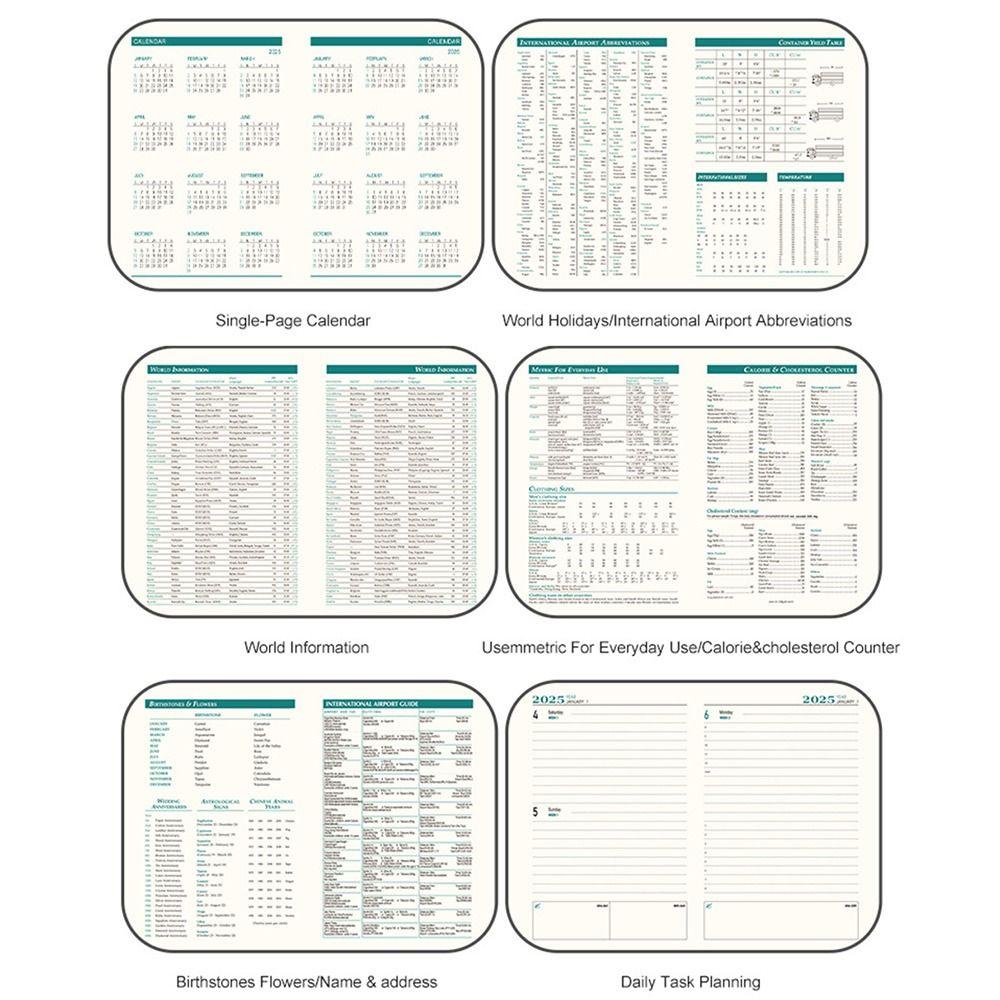 Wear-resistant A5 Agenda Planning Notebook 12 Months To-do List Notebook  Office Supplies