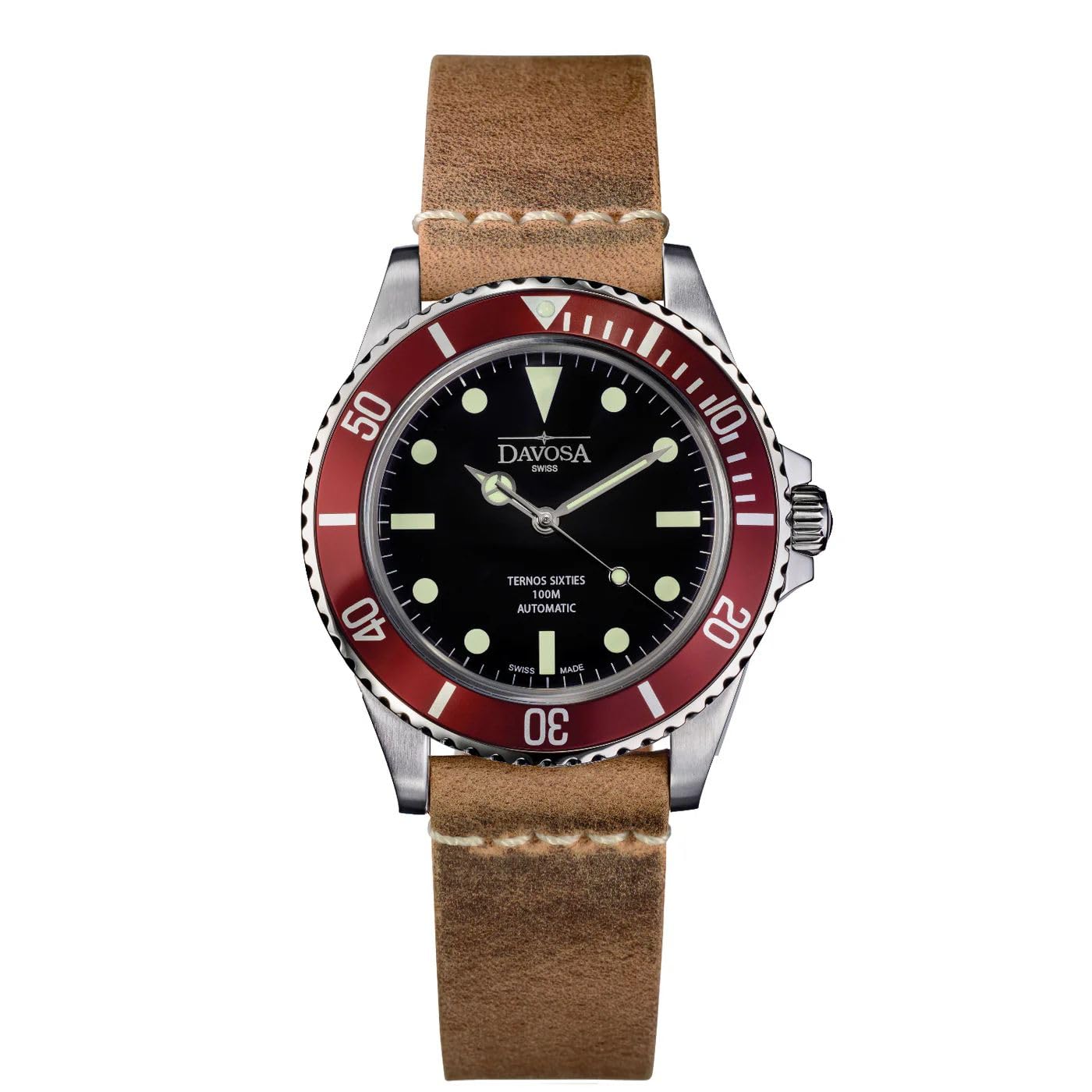 

Mechanical Automatic Watch 10 ATM Water Resistant Swiss Made Brown [Davosa] 161.525.65S Men s чорний