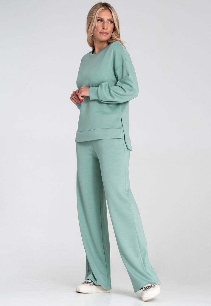 Elegant Women's Tracksuit - Set Hoodie and Trousers - Mint M1250 R. S