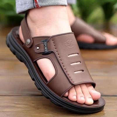 Sandaler herr koskinn sommar andningsbara halkfria mjukt sulade strandskor avslappnade herr coola tofflor