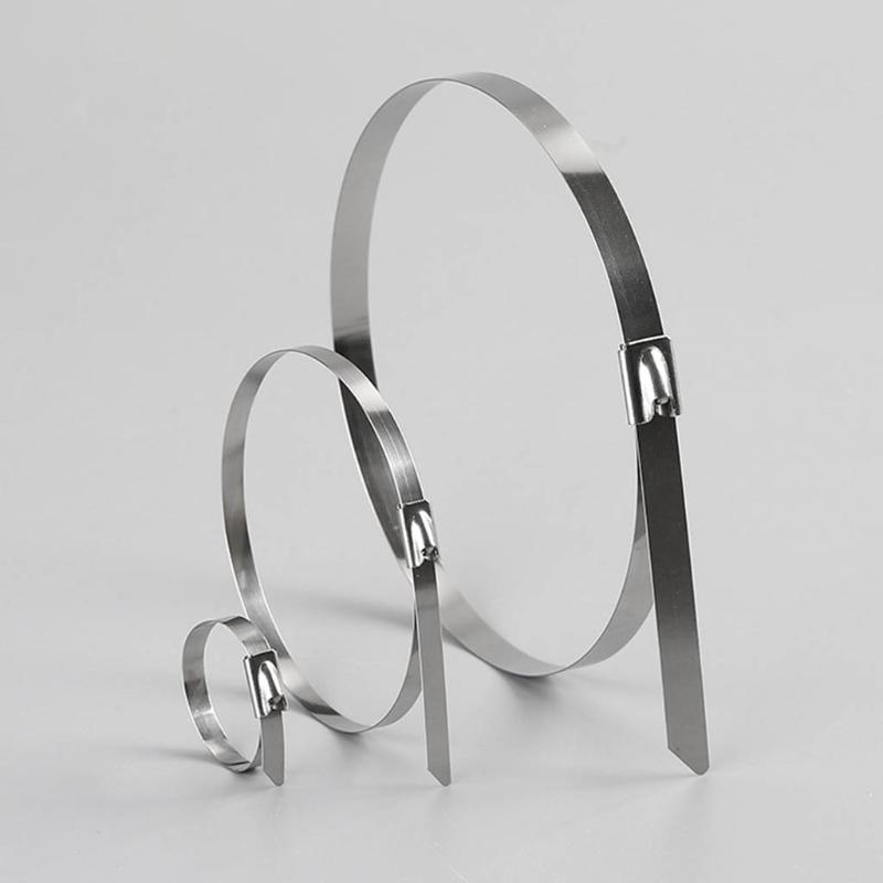 Metal Zip Ties 304 Stainless Steel Cable Tie Heavy Duty Self-Locking Strap Ties Multi-Purpose Metal Exhaust Wrap Lock