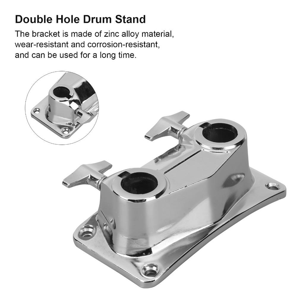 Metal Extension Bracket Silver Connecting Clamp Sturdy Bass Drum Bracket Drum Set Accessory