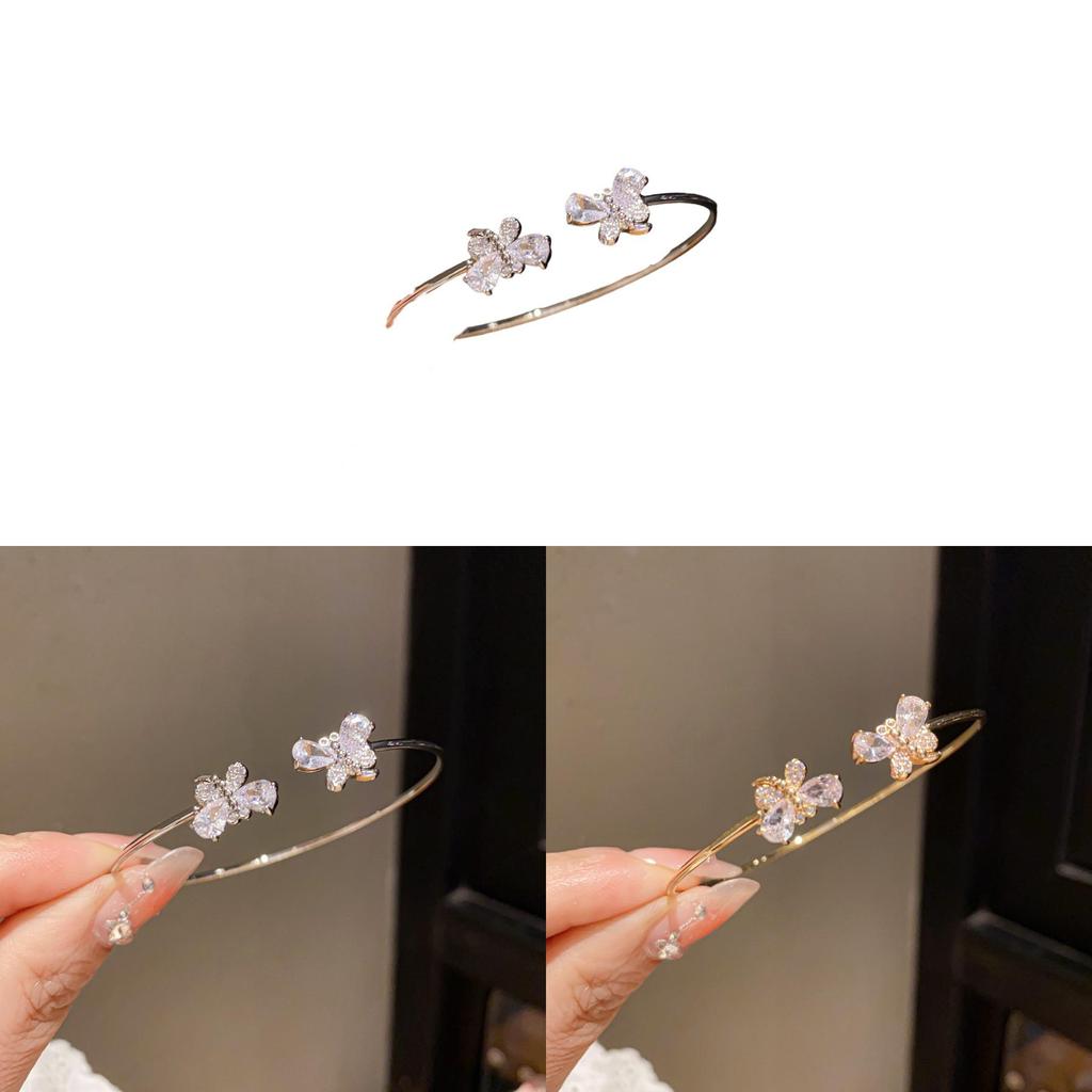 Butterfly Zircon Open Cuff Bracelet For Women Jewelry Accessories