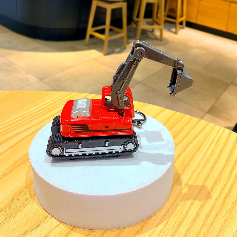 Cartoon Pull Back Excavator Children S Toys Keychain Pendant Car Bag Key Chain Pendant Small Gift