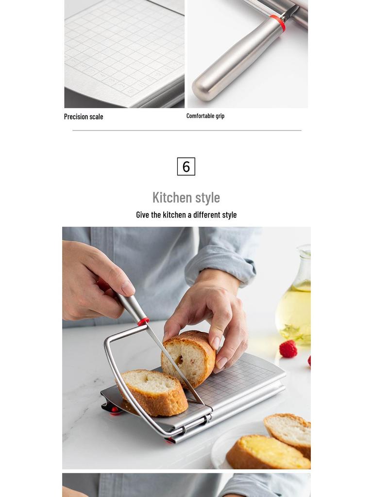 Stainless Steel Kitchen Tool: Cheese Slicer & Ham Butter Cutter with Scale