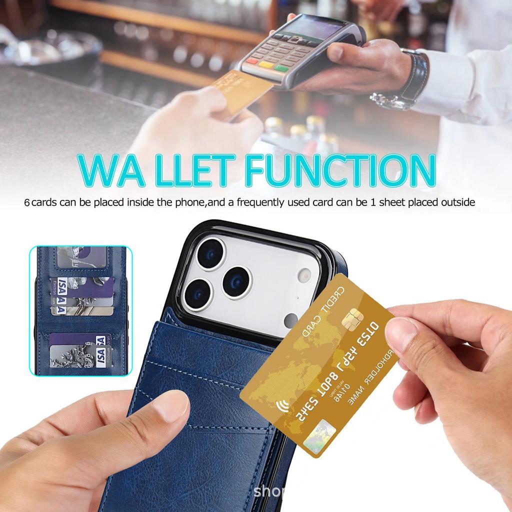 iPhone 17 Pro Max Stylish Card Holder Case with Stand