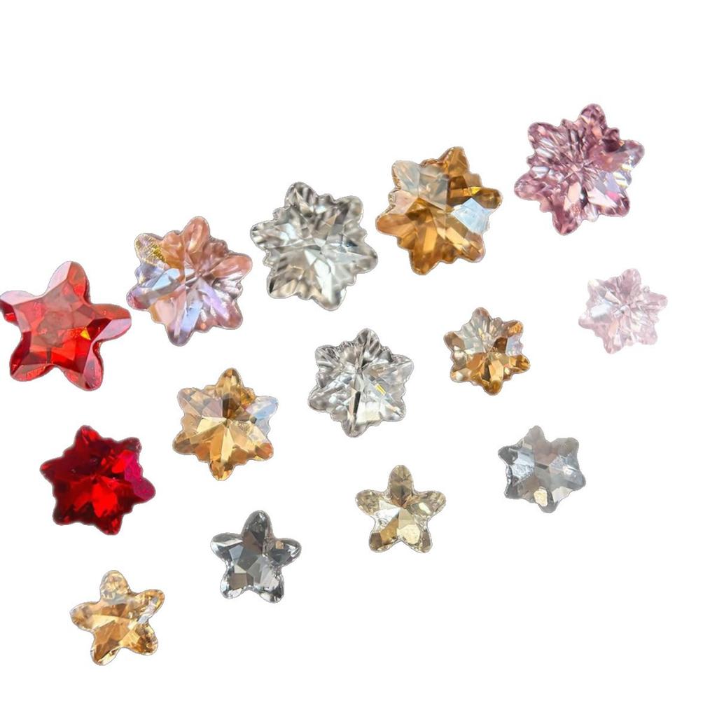 Christmas Snowflake Nail Drill Decoration Super Sparkling Large Small Crystal Powder Shaped Versatile Series