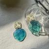 Sweet Water Ripple Eardrop Exquisite Jewelry Aurora Blue Irregular Geometric Ear Stud  Korean Style