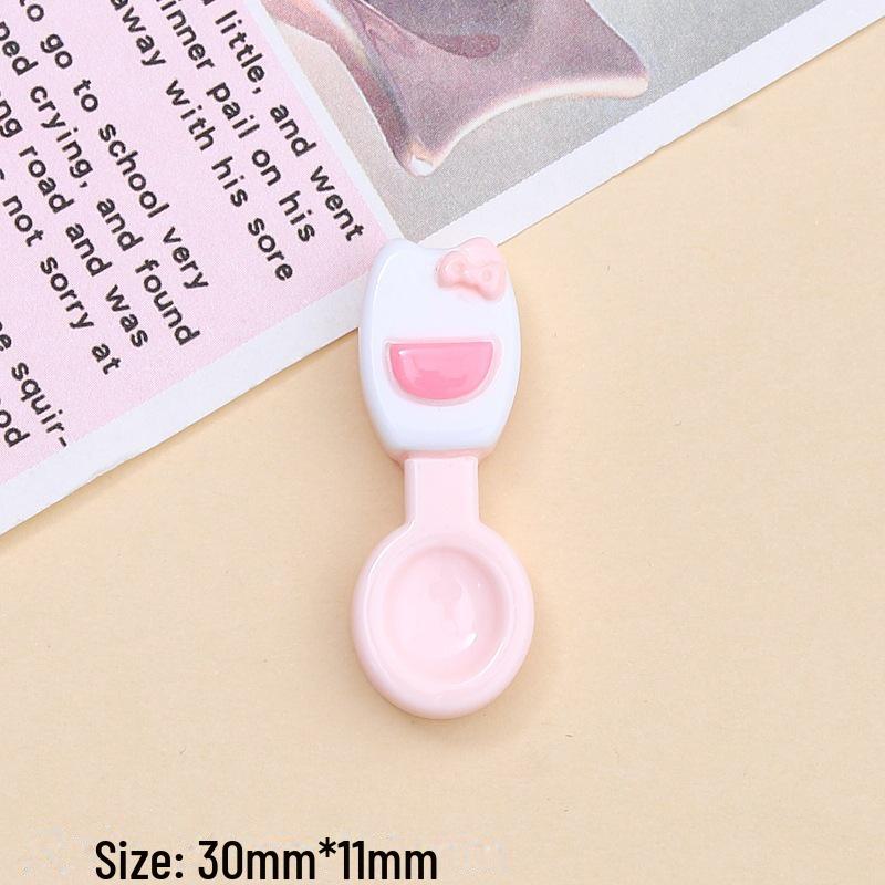 Kit d'accessoires en résine DIY: Boucles de chaussures de dessin animé, colle crème, épingle à cheveux, bijoux cuillère chaton coloré