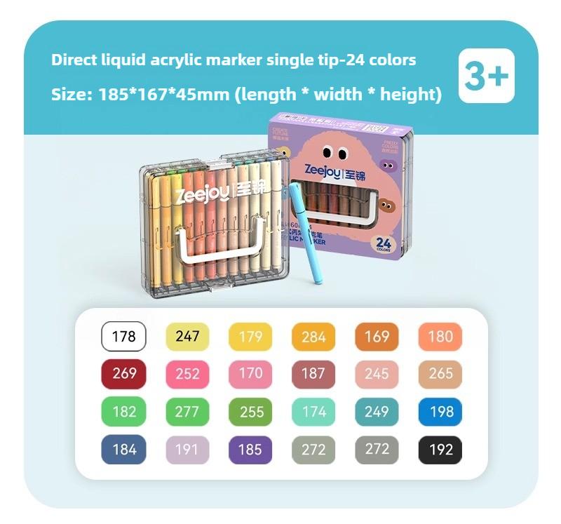 ZEEJOY 84/1 Colors Acrylic Markers Soft Brush Tip Paint Pen for Fabric Rock Painting Stationery Art School Office Supplies