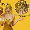 PET Glossy Ribbon Wig Colorful Foil Tinsel Wigs Metallic Fancy Party Shiny Cosplay Costume Photo Booth Prop for Adults Women Reflective Hair