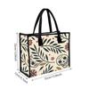 Bohemian Skull Floral Canvas Tote Bag Casual Daily Shoulder Handbag for Ladies