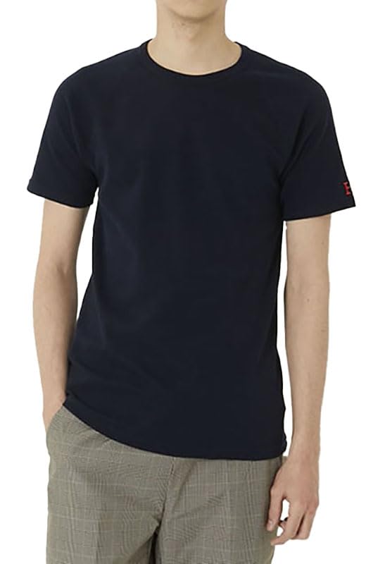 RANCH Stretch French Rib Short Sleeve [HOLLYWOOD MARKET] T-Shirt (M, Navy)