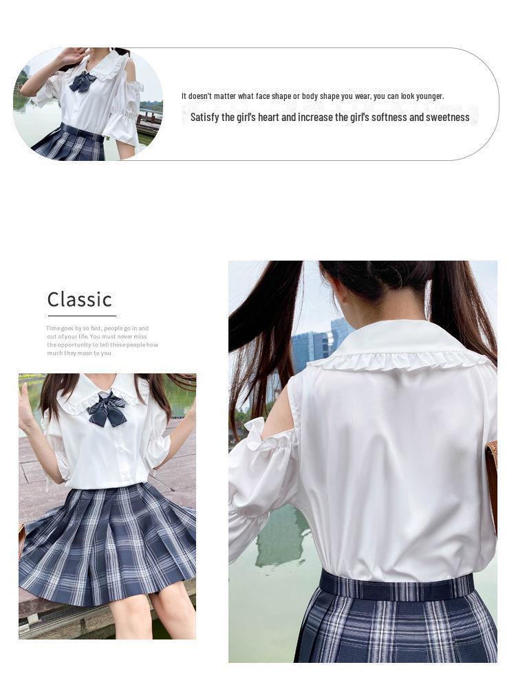Sweet Japanese JK Doll Collar Shirt - Fresh College Style, Loose Fit, Long & Short Sleeves for Students, Perfect for Summer and Autumn.