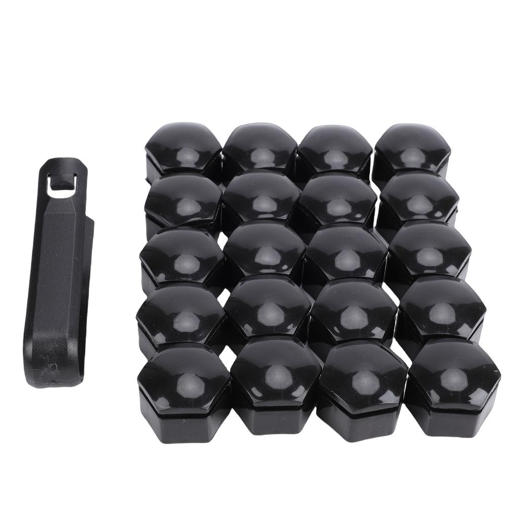 20PCS Lug Nut Covers Black 21mm Inner Hex Plastic Wheel Bolt Dust Caps Auto Hub Bolt Protector Universal for Cars