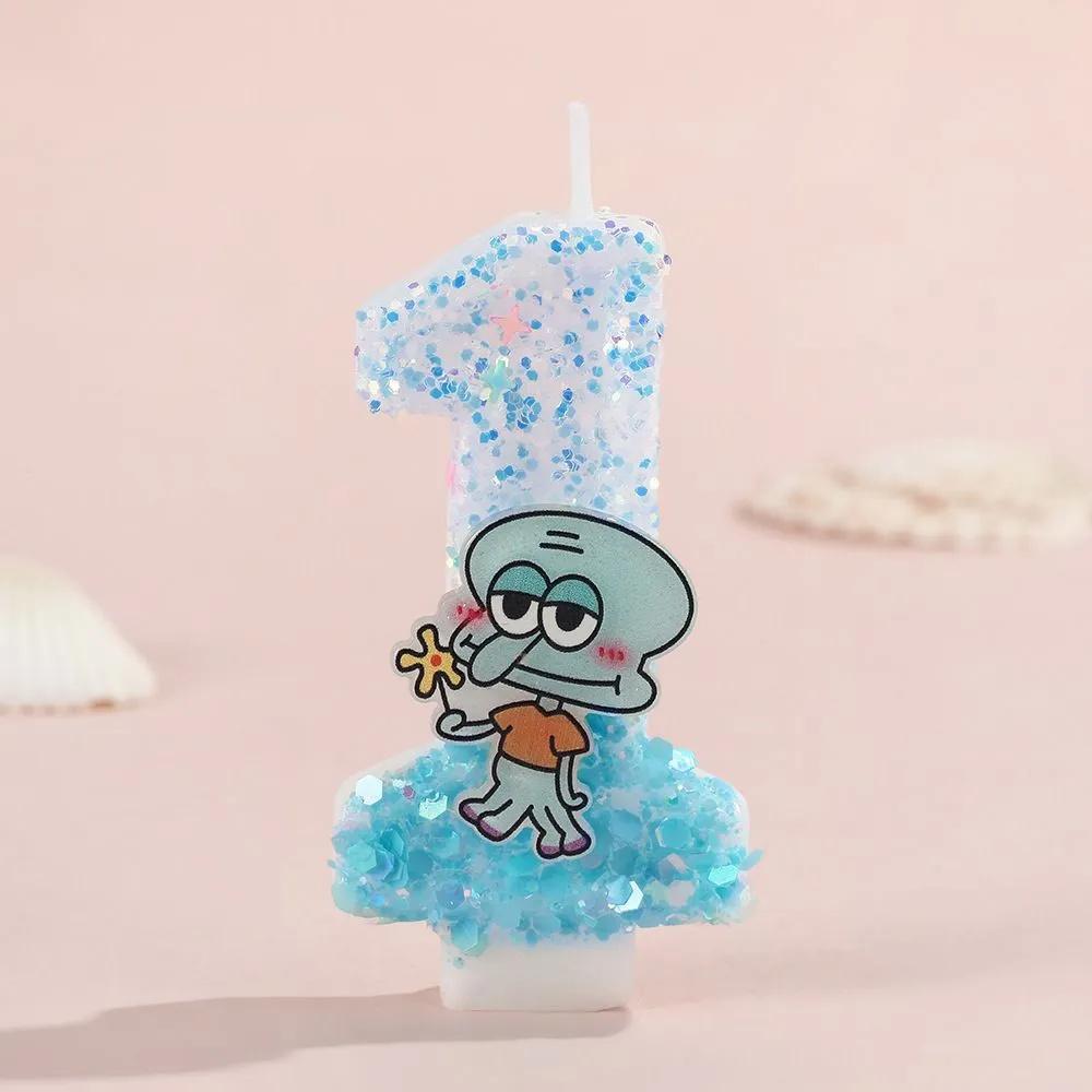 Number Shaped Birthday Candle 0-9 Glitter Design Cake Decoration for Children Baking Party Supplies with Character Figure