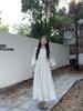 Korean Pleated Long-sleeved Dress Women's Early Autumn New Design Sense High Waist Loose Long A-shaped Skirt Tide