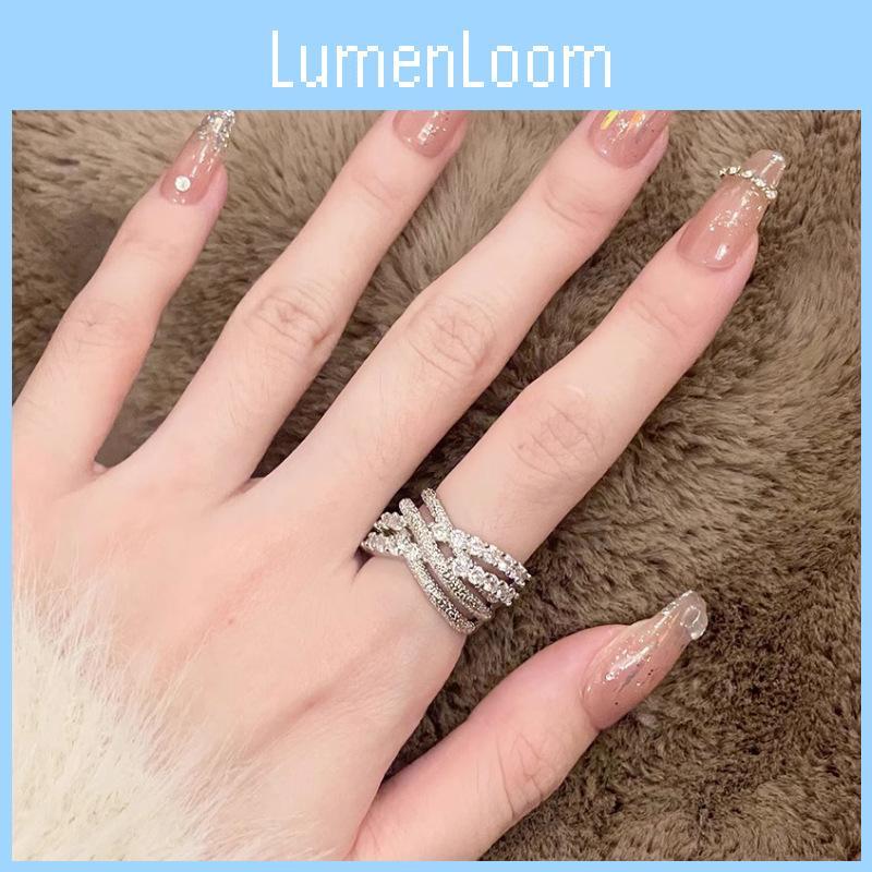 Exquisite Adjustable Open Ring For Women Featuring Unique Zirconia In Geometric Style